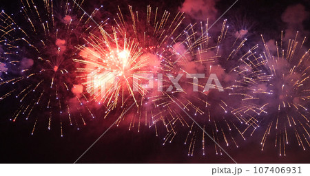 Red Firework celebrate anniversary happy new year 2024, 4th of july holiday festival. red firework in night time celebrate national holiday. Countdown to new year 2024 festival party time event Red Firework celebrate anniversary happy new year 2024, 4th of july holiday festival. red firework in night time celebrate national holiday. Countdown to new year 2024 festival party time event 107406931