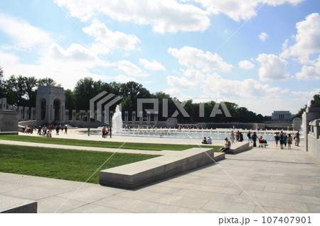 The National World War II Memorial. United States, Washington, DC. Sunny day The National World War II Memorial. United States, Washington, DC. Sunny day 107407901