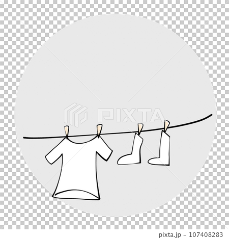 陰天晾衣服的插圖 107408283
