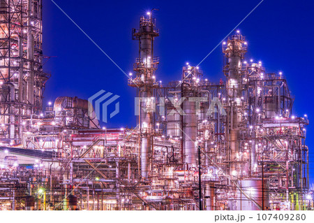 三重県 四日市市 工場夜景 石原町 三重県 四日市市 工場夜景 石原町 107409280