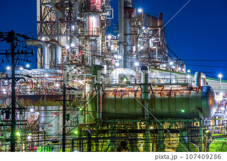 三重県　四日市市　工場夜景　石原町 107409286
