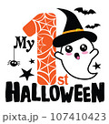 My First Halloween illustration with ghost 107410423