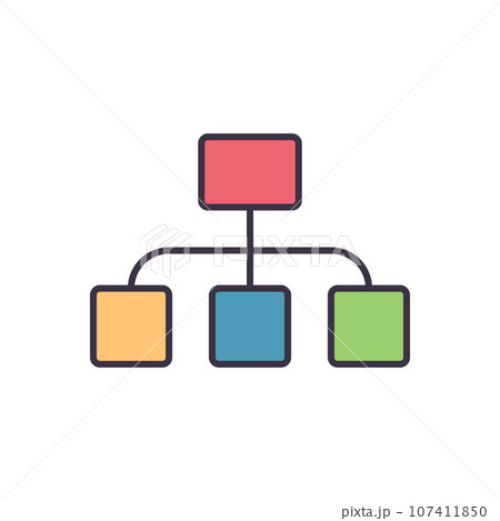 Organization Flat related vector icon 107411850