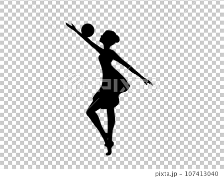 A woman doing rhythmic gymnastics (ball) A woman doing rhythmic gymnastics (ball) 107413040