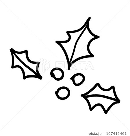 christmas star poinsettia doodle line winter icon 107413461