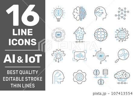 Physical systems, AI, IIot, Iot, cloud computing, cognitive computing industry 4.0 icons set. Cyber Physical Systems concept of industry 4.0 and AI. Editable Stroke Physical systems, AI, IIot, Iot, cloud computing, cognitive computing industry 4.0 icons set. Cyber Physical Systems concept of industry 4.0 and AI. Editable Stroke 107413554