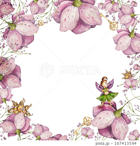 abstract wildflowers. fabulous unusual bright. for postcards, invitations, design 107413594