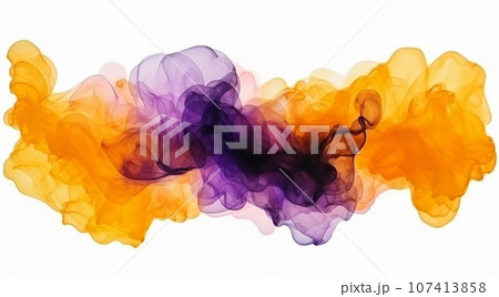 Colorful watercolor stain isolated on a white background AI 107413858