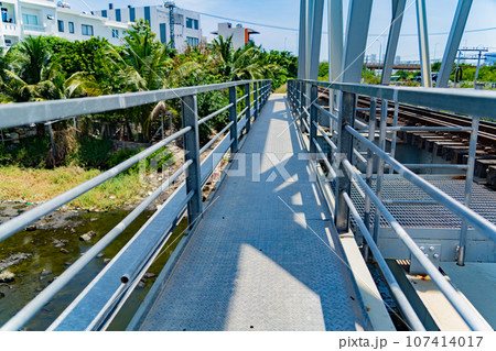 Railway bridge over the river.  107414017