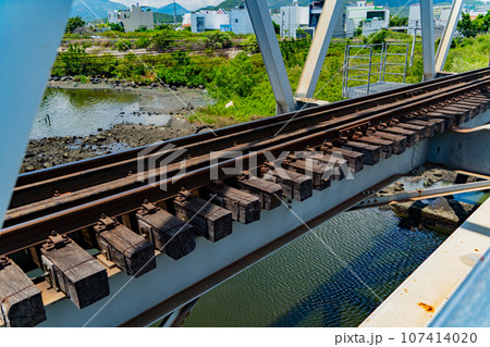 Railway bridge over the river.  107414020