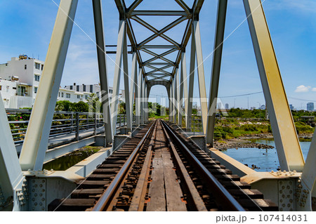 Railway bridge over the river.  107414031