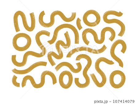 Bold curly lines, red waves, squiggles set. Vector illustration with textored strokes banner, wall art, card template. 107414079