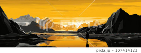 Sunset on the Icelandic coast 107414123