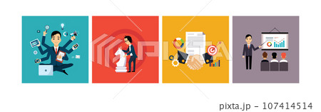 Business and Management Icon and Flat Symbol Vector Set Business and Management Icon and Flat Symbol Vector Set 107414514