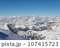 Winter Italy Dolomite mountains covered with snow  107415723