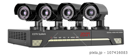 System digital video recorder, cctv system. 3D rendering 107416083
