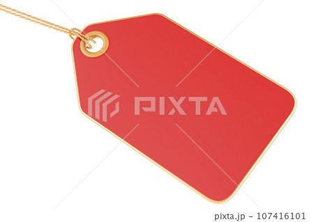 Red Sale Tag, 3D rendering Red Sale Tag, 3D rendering 107416101