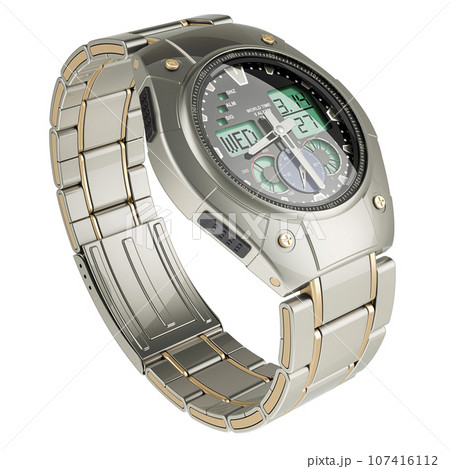 Analog Digital Wrist Watch for Men, 3D rendering 107416112