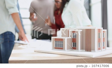 Miniature real estate house for sale, Generative AI Illustration 107417006