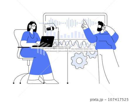 Music production software abstract concept vector illustration. 107417525