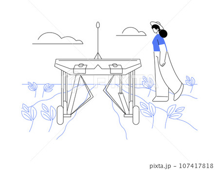 Weed control robots abstract concept vector illustration. Weed control robots abstract concept vector illustration. 107417818