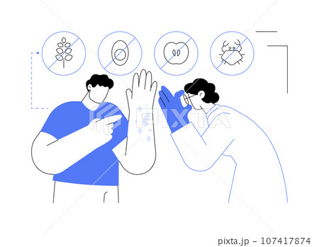 Allergy symptoms abstract concept vector illustration. Allergy symptoms abstract concept vector illustration. 107417874