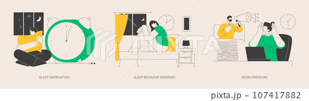 Stress management abstract concept vector illustrations. Stress management abstract concept vector illustrations. 107417882