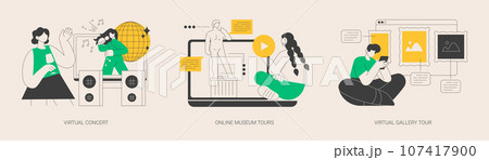 Quarantine leasure time abstract concept vector illustrations. Quarantine leasure time abstract concept vector illustrations. 107417900