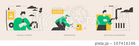 Containment of global warming abstract concept vector illustrations. 107418196