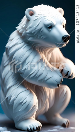 Polar bear 3D cartoon character design illustration  107418418