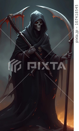 Grim reaper cartoon character design concept Grim reaper cartoon character design concept 107418545
