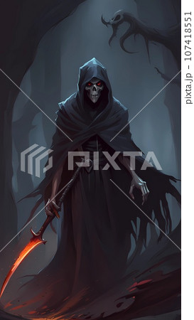Grim reaper cartoon character design concept Grim reaper cartoon character design concept 107418551