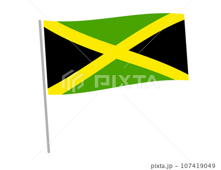 はためくジャマイカの国旗 107419049