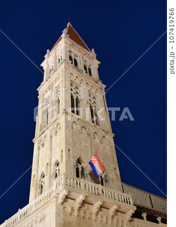 Cathedral of St Lawrence at dusk in Trogir, Croatia Cathedral of St Lawrence at dusk in Trogir, Croatia 107419766