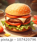 【AI画像】大きなハンバーガー 107420796