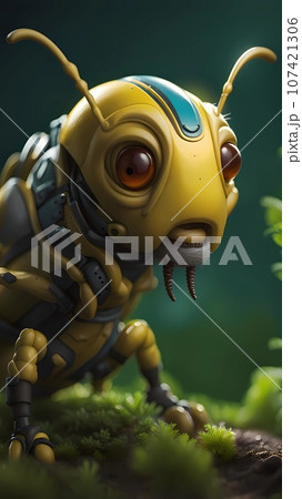 3D locust cartoon character design illustration  107421306