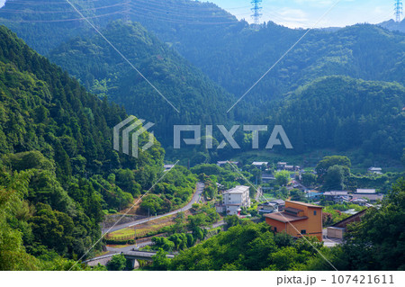合角ダム下の風景　 天端からの眺め　秩父市上吉田 107421611