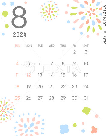 2024年8月のカレンダー 107422216