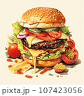 【AI画像】ハンバーガー 107423056
