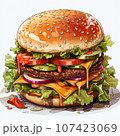 【AI画像】ハンバーガー 107423069