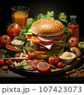 【AI画像】ハンバーガー 107423073