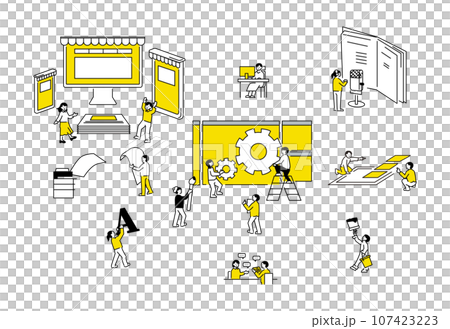 Website production visual set 107423223