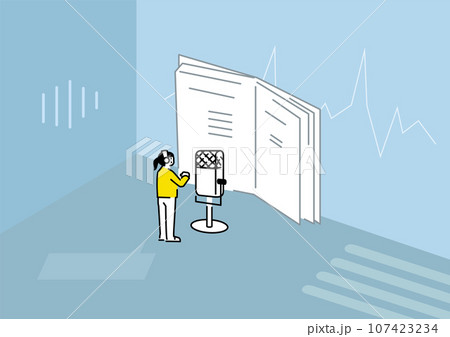 音声収録のイラスト 音声収録のイラスト 107423234