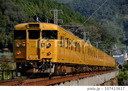 伯備線を走る115系普通電車6両 107423617