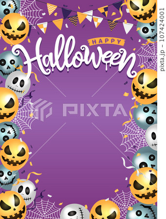ハロウィン・ハロウィーン  A4縦 (ポスター・フライヤー)  テンプレートイラスト 107424001