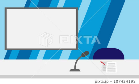 ニュース番組のスタジオのイメージイラスト 107424195