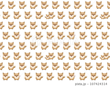 キツネのシームレスパターンA-5  PNG 107424314