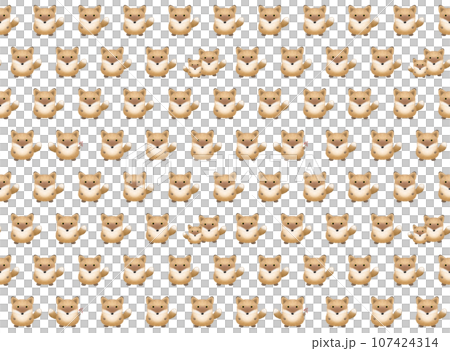 キツネのシームレスパターンA-5  PNG 107424314