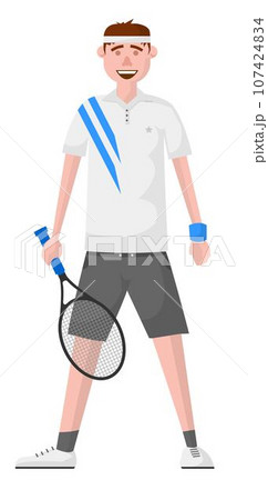 Tennis player with raquete, sportsman in uniform 107424834