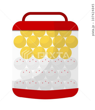Jar with balls for table tennis, storage container 107424845